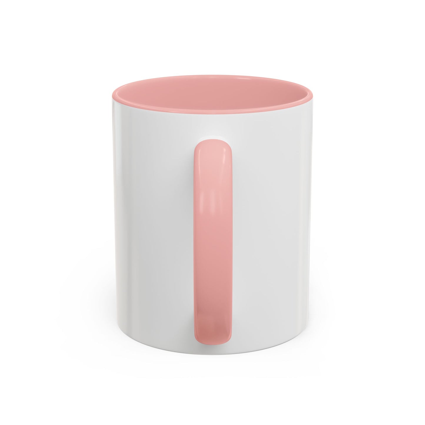 Accent Coffee Mug — "My Job Is Horror Movies" Pink Retro Text