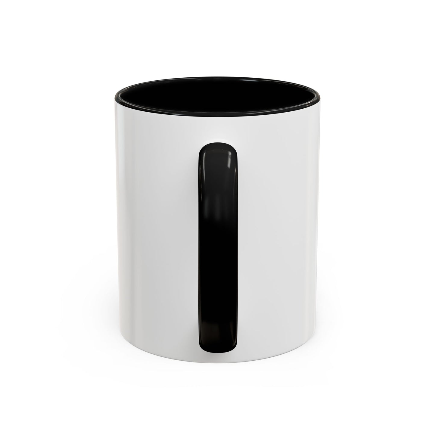 Accent Coffee Mug — "My Job Is Horror Movies" Pink Retro Text