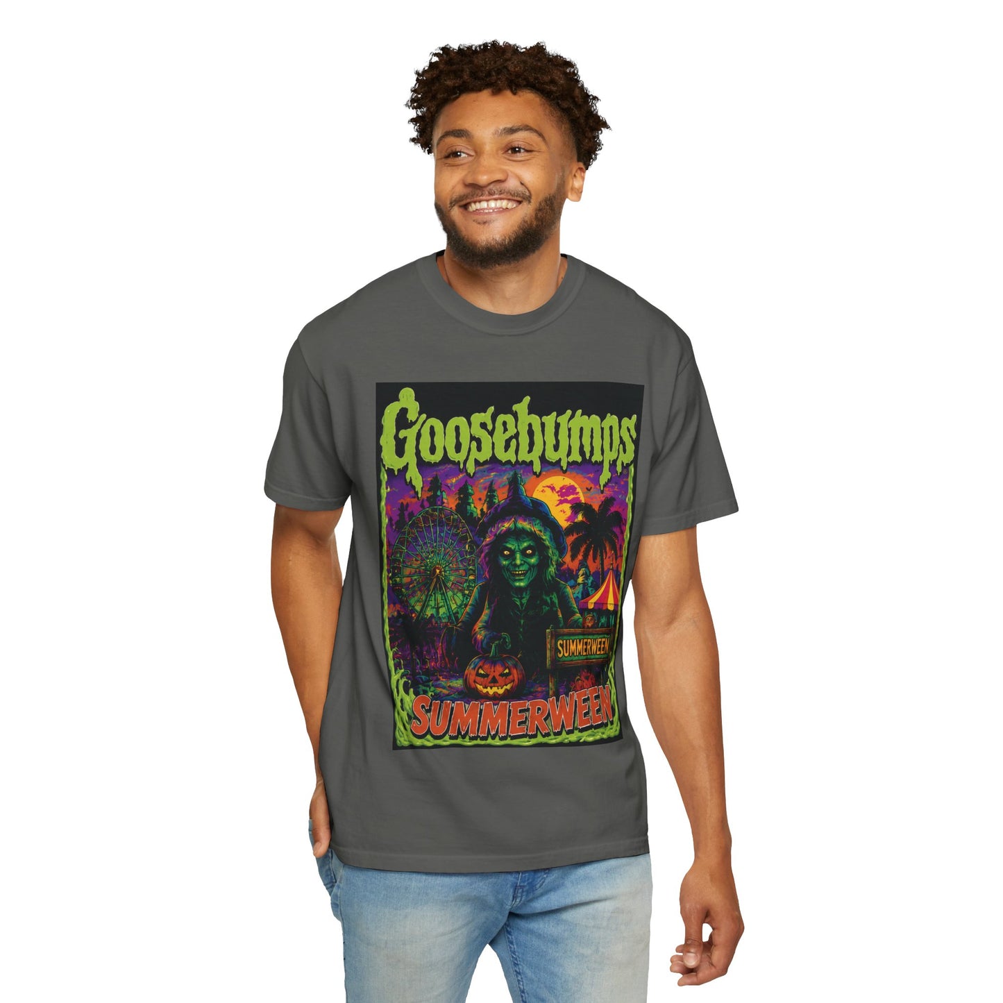 Goosebumps 'Summerween' Graphic T-Shirt — Retro Neon Horror Tee