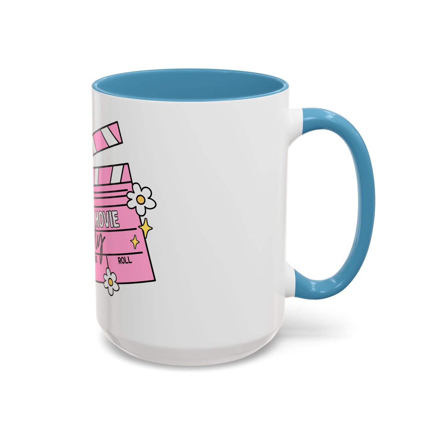 Horror Movie Girly Accent Coffee Mug – Pink Clapperboard Design (11/15oz)